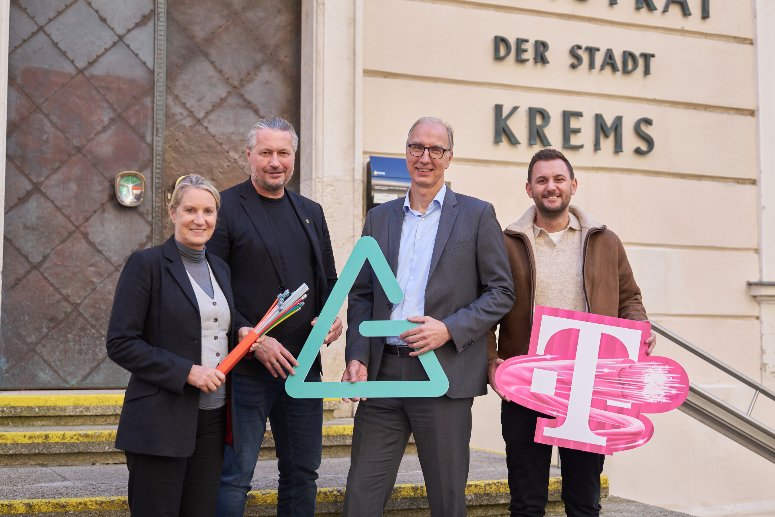 Pressefoto zum Baustart in Krems